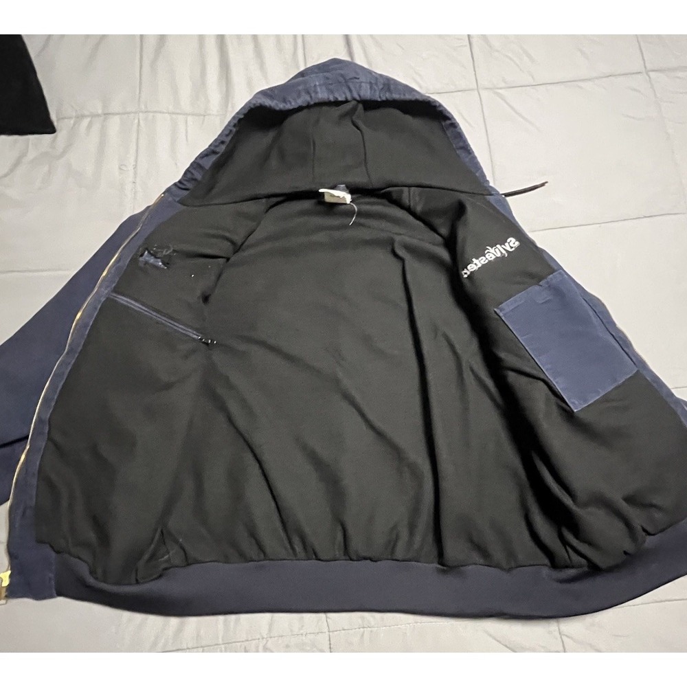 Vintage Carhartt‎ J131 DNY Dark Navy Hooded Jacket Sz XL Sylvester Polansky Seed - Picture 11 of 12
